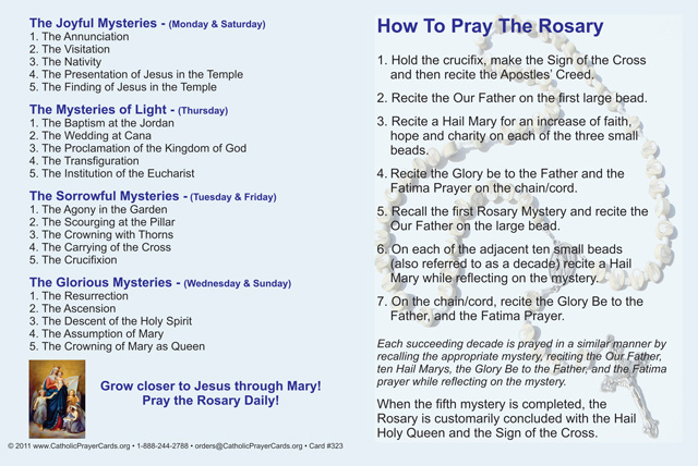 ***NEW*** How to Pray the Rosary Fold-over Card